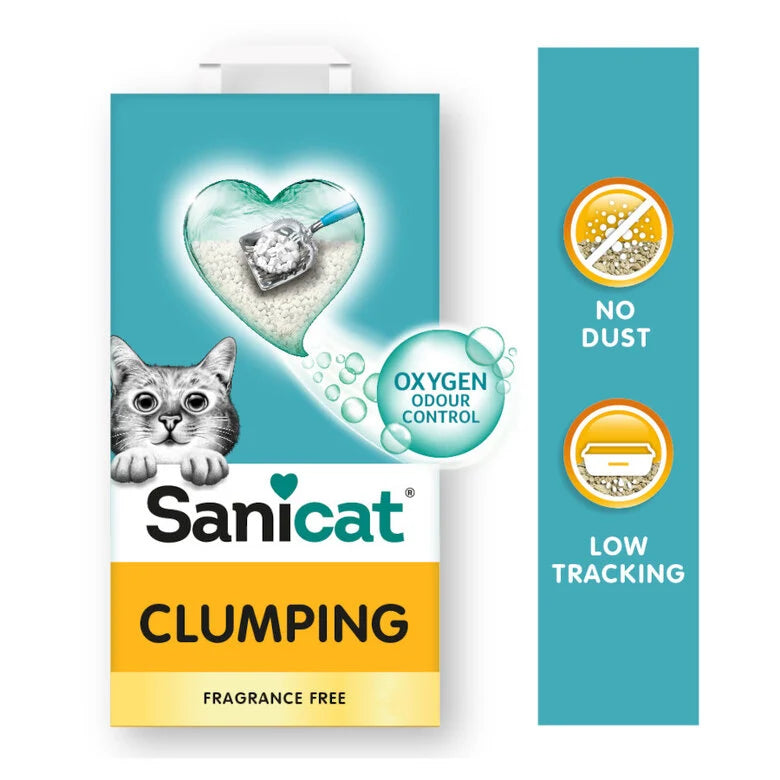 Arena Aglomerante Blanca Sanicat Clumping sin Aroma para Gatos 10 L