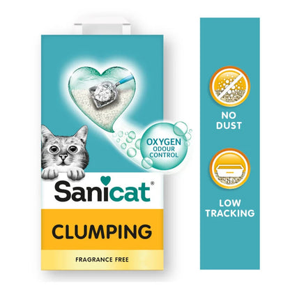 Arena Aglomerante Blanca Sanicat Clumping sin Aroma para Gatos 10 L